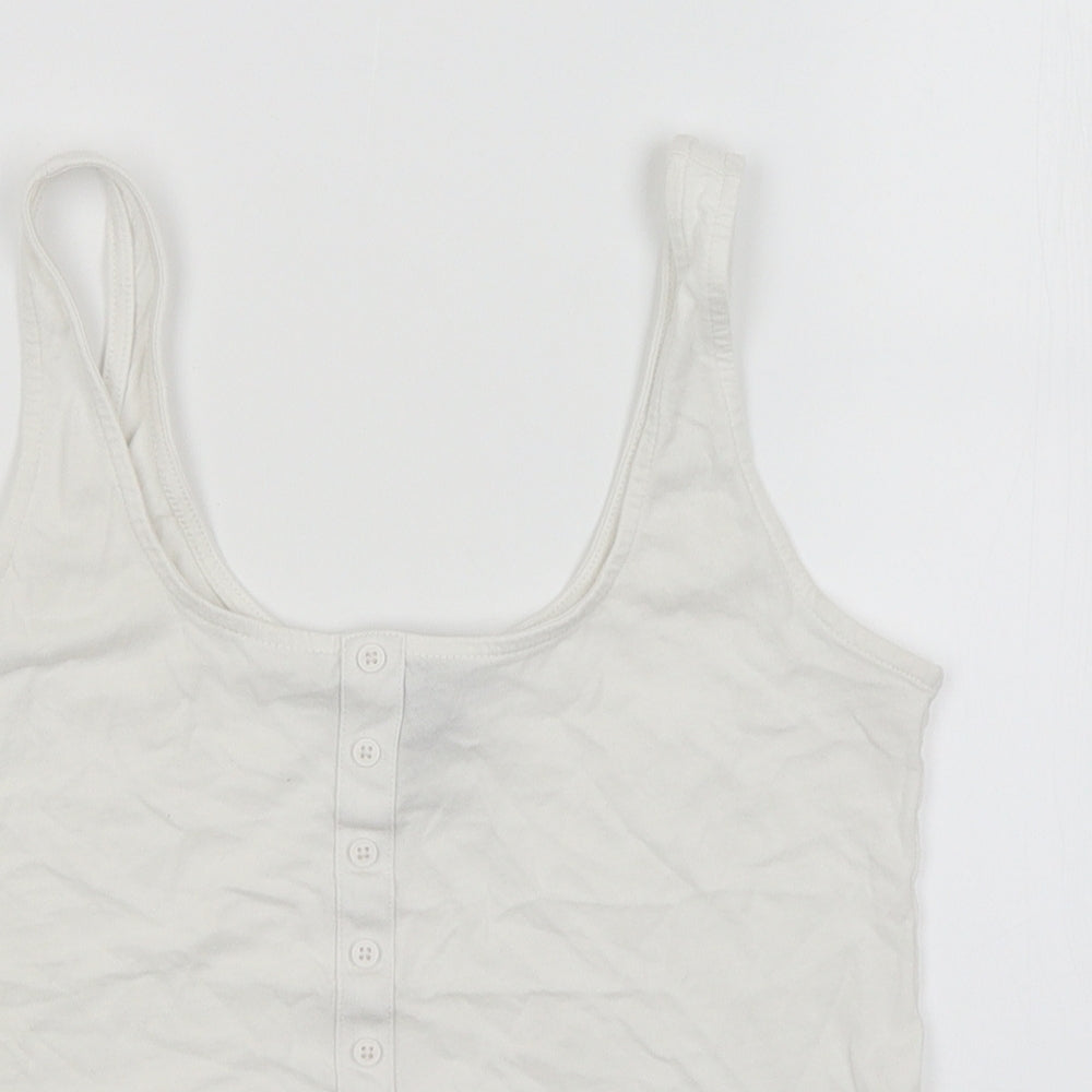 Womens UK Size 6 New Look White Basic T-Shirt