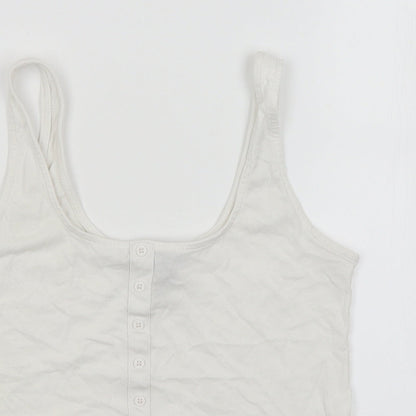 Womens UK Size 6 New Look White Basic T-Shirt