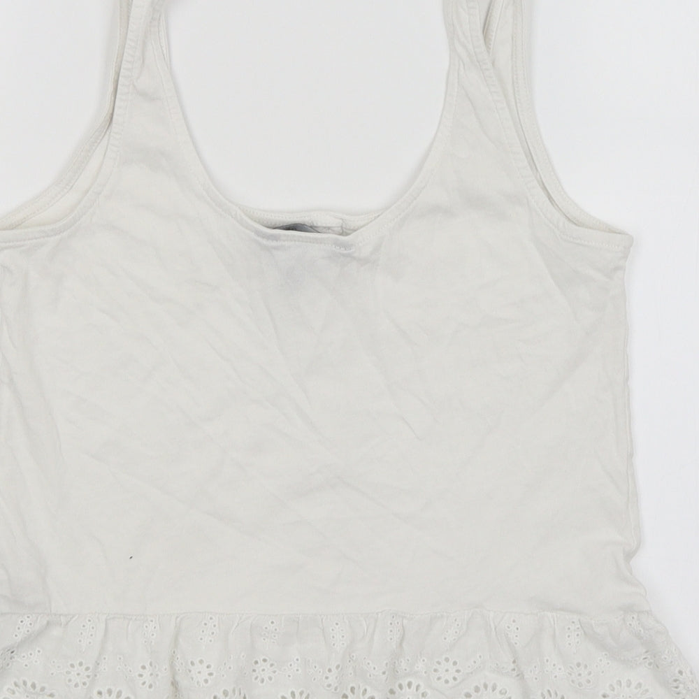 Womens UK Size 6 New Look White Basic T-Shirt