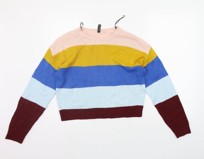 Womens UK Size S Divided Multicoloured Pullover Jumper