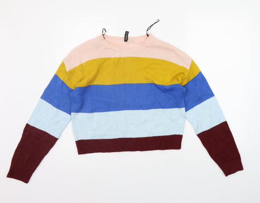 Womens UK Size S Divided Multicoloured Pullover Jumper