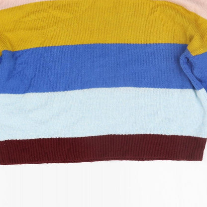 Womens UK Size S Divided Multicoloured Pullover Jumper