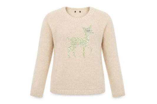 Womens UK Size 10 Preworn Beige Pullover Jumper