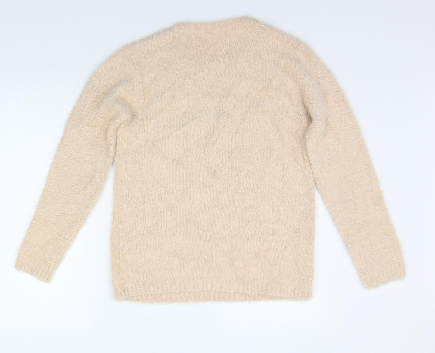 Womens UK Size 10 Preworn Beige Pullover Jumper