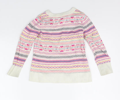 Gap Girls Pink Geometric  Pullover Jumper Size XS