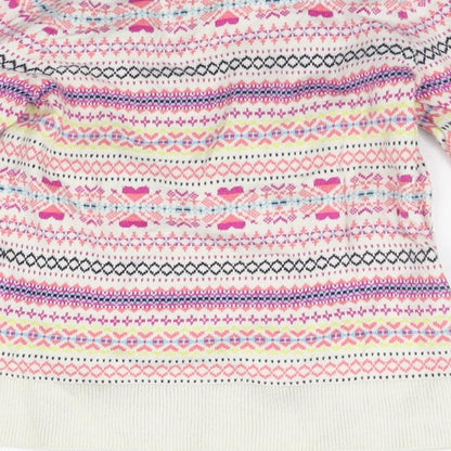 Gap Girls Pink Geometric  Pullover Jumper Size XS
