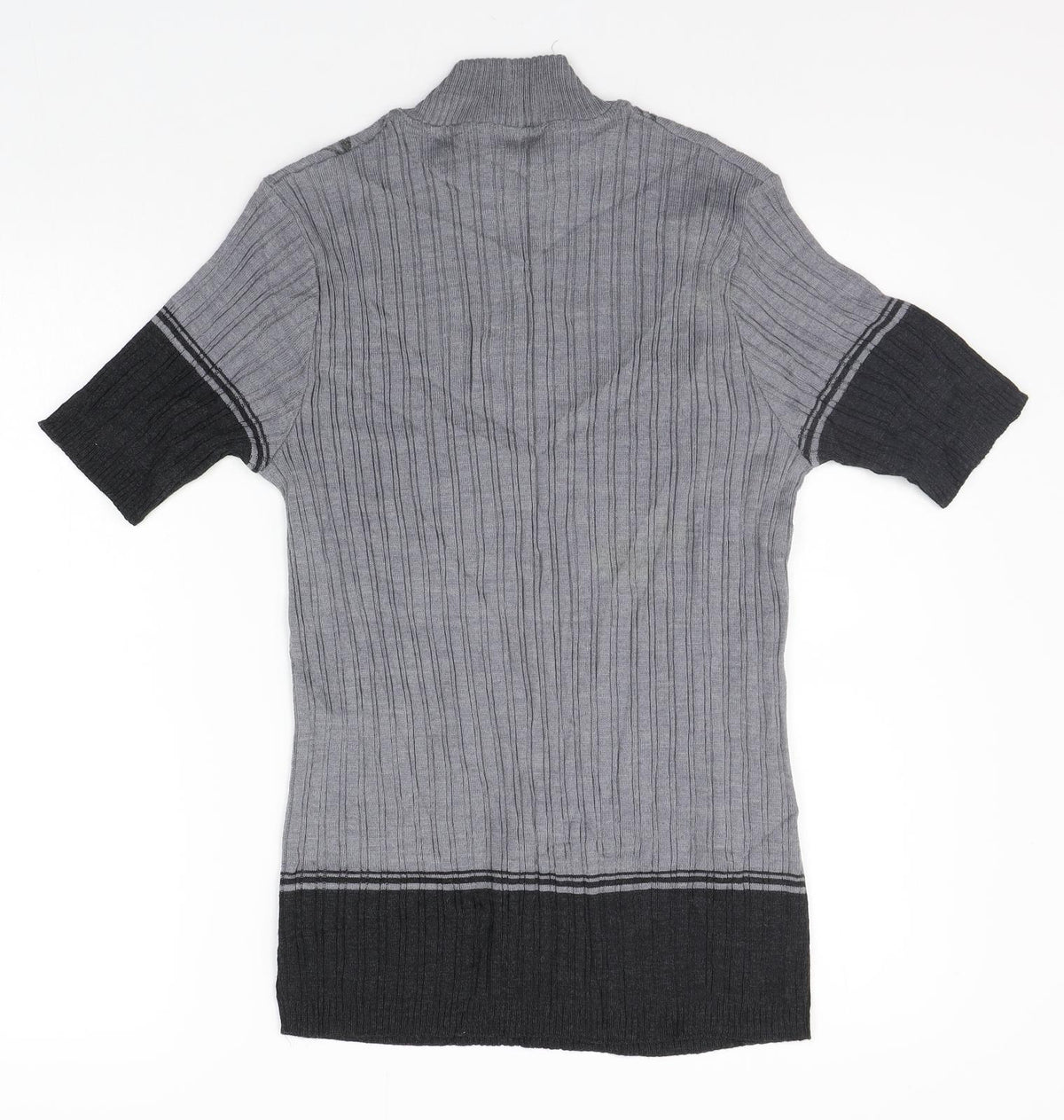nina varese Womens Grey Geometric  Basic T-Shirt Size M