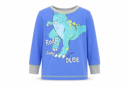 Matalan Girls Blue   Basic T-Shirt Size 4-5 Years  - DINOSAUR