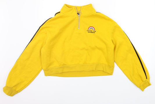 Womens UK Size M Divided Yellow Pullover Jumper