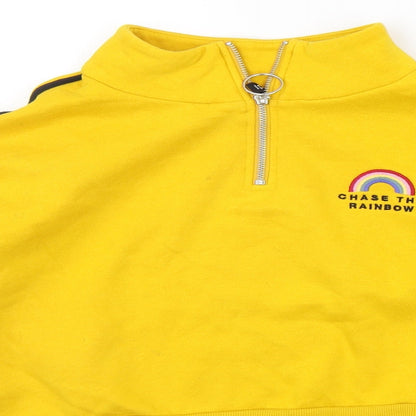 Womens UK Size M Divided Yellow Pullover Jumper