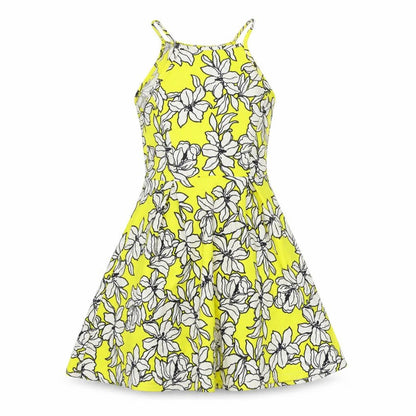 Select Womens Yellow Floral  A-Line  Size 6