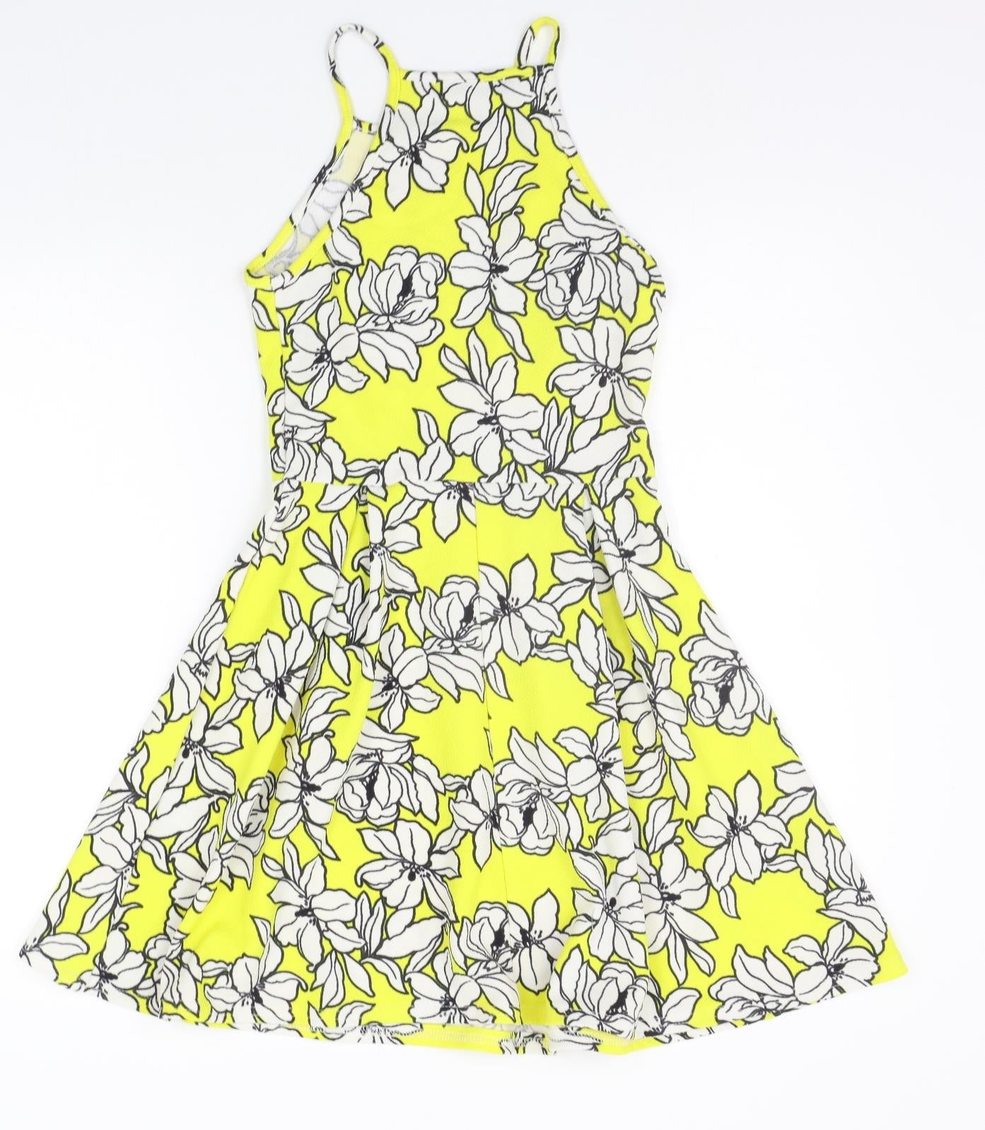 Select Womens Yellow Floral  A-Line  Size 6