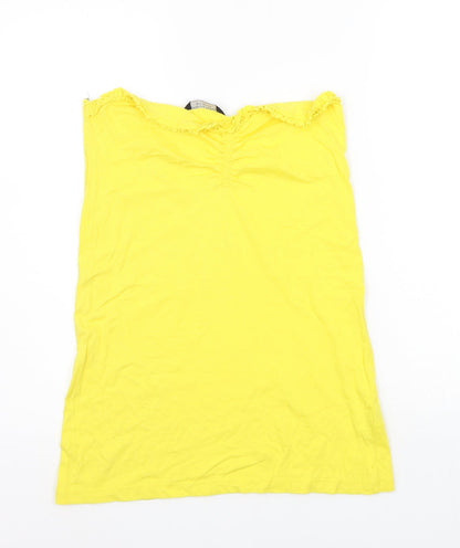 Womens UK Size 10 Dorothy Perkins Yellow Basic T-Shirt