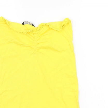 Womens UK Size 10 Dorothy Perkins Yellow Basic T-Shirt