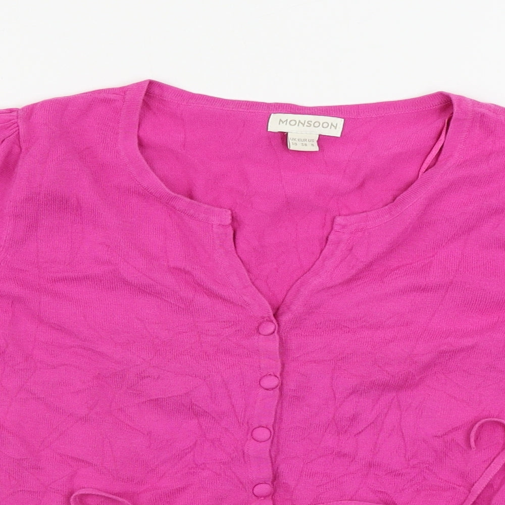 Womens UK Size 10 Monsoon Pink Cardigan Jumper