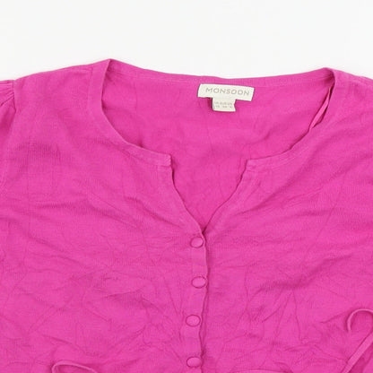 Womens UK Size 10 Monsoon Pink Cardigan Jumper