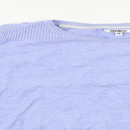 Womens UK Size 14 Pep&co Blue Pullover Jumper
