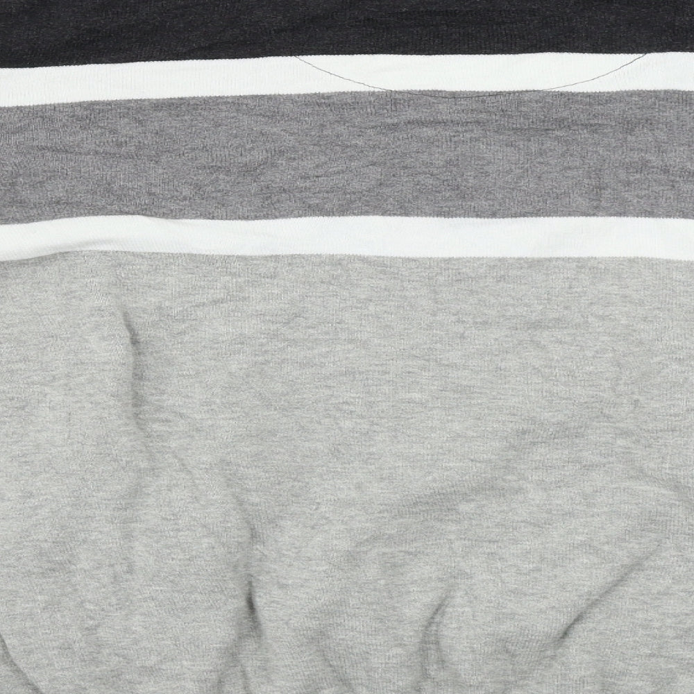 Dissident  Mens Grey Striped  Henley Jumper Size XL