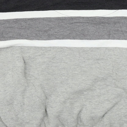 Dissident  Mens Grey Striped  Henley Jumper Size XL