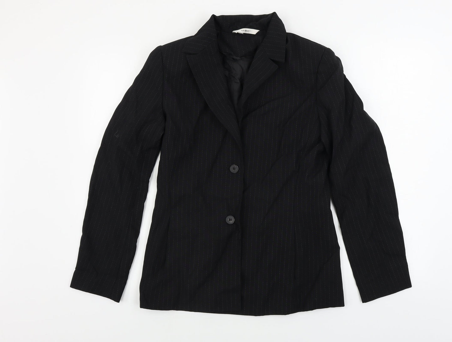 George  Womens Black Striped  Jacket Blazer Size 10