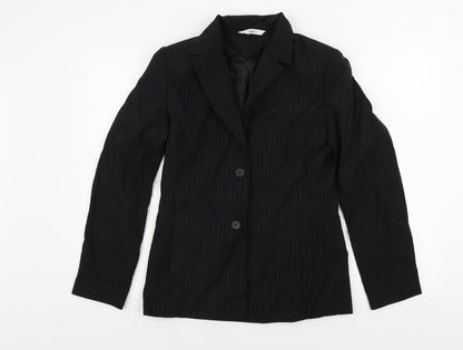 George  Womens Black Striped  Jacket Blazer Size 10