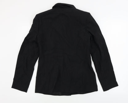 George  Womens Black Striped  Jacket Blazer Size 10