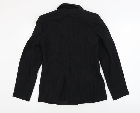 George  Womens Black Striped  Jacket Blazer Size 10