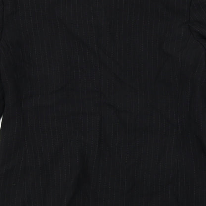 George  Womens Black Striped  Jacket Blazer Size 10