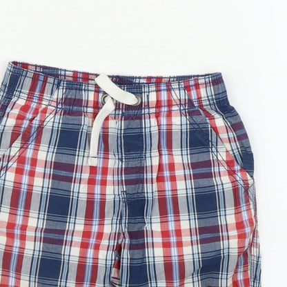 TU Boys Blue Check  Chino Shorts Size 6 Years