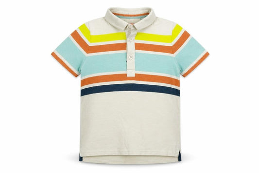 TU Boys Beige Striped  Basic Polo Size 5-6 Years