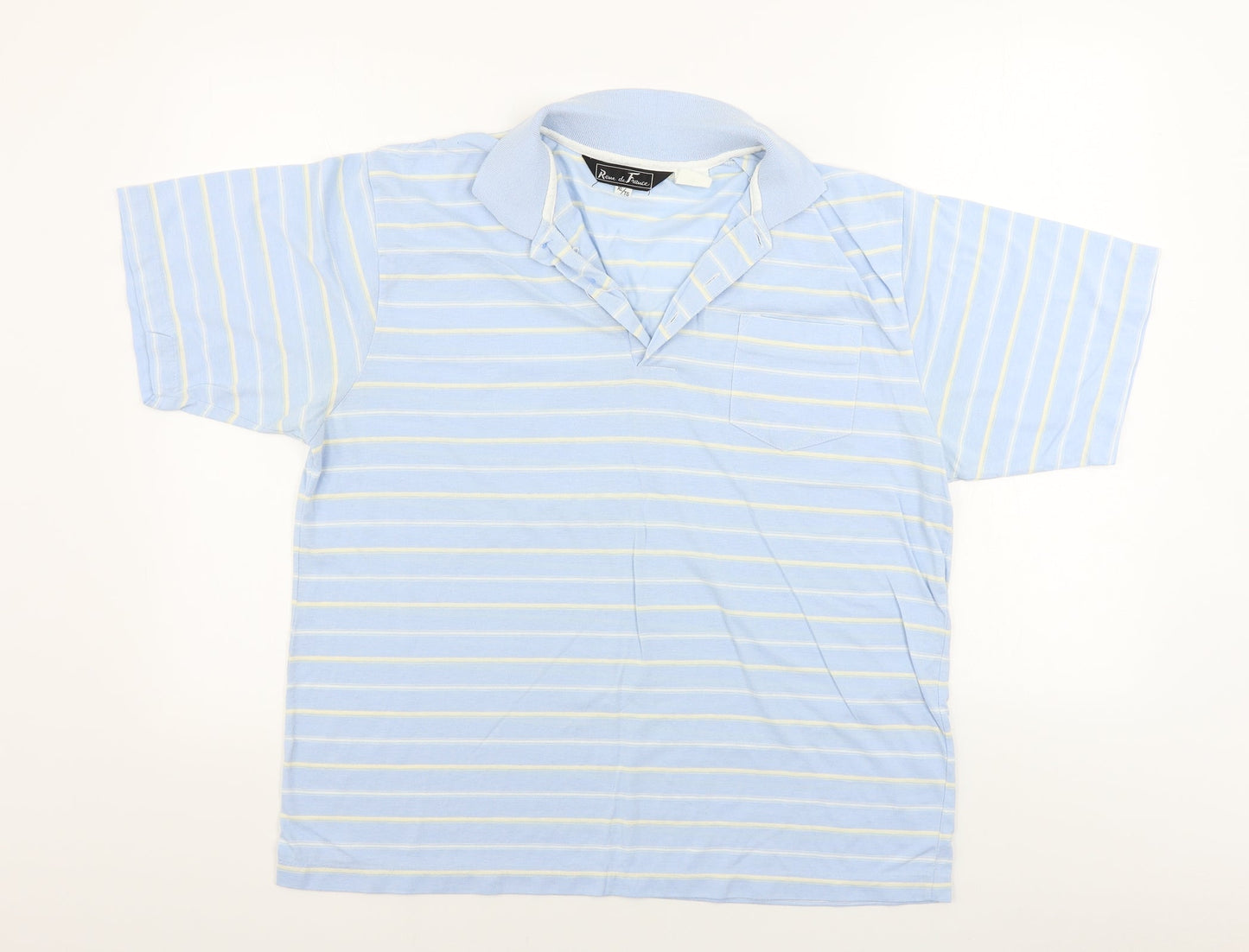 reue de france Mens Blue Striped   Polo Size XL