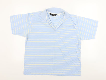 reue de france Mens Blue Striped   Polo Size XL
