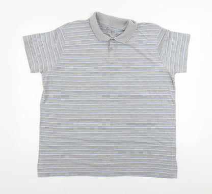 Burton  Mens Grey Striped   Polo Size XL