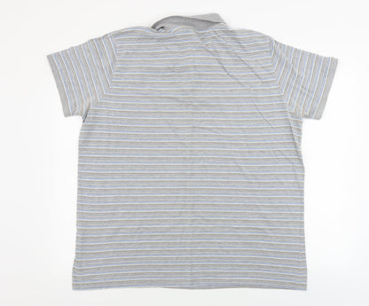 Burton  Mens Grey Striped   Polo Size XL