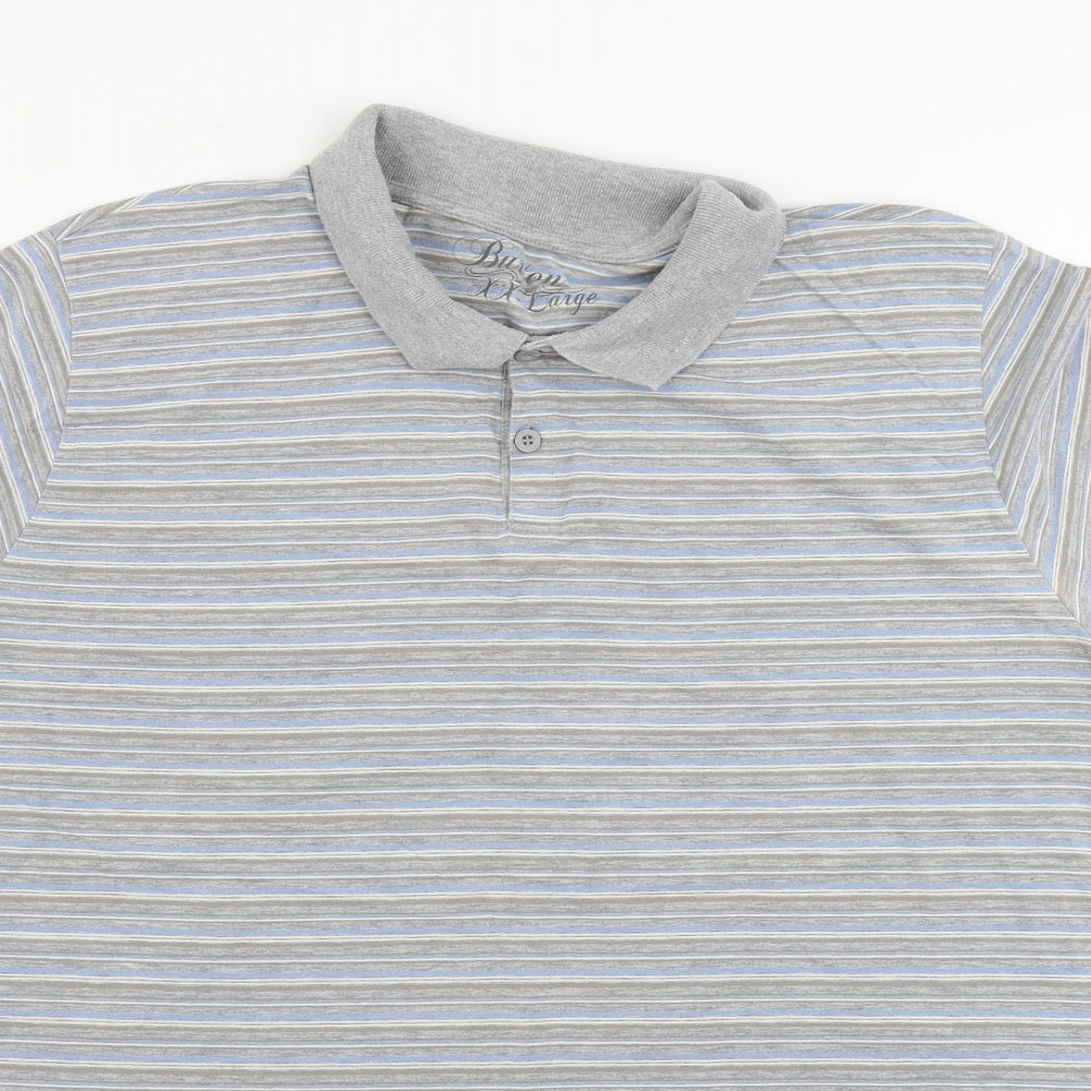 Burton  Mens Grey Striped   Polo Size XL