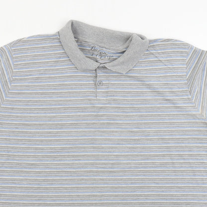 Burton  Mens Grey Striped   Polo Size XL