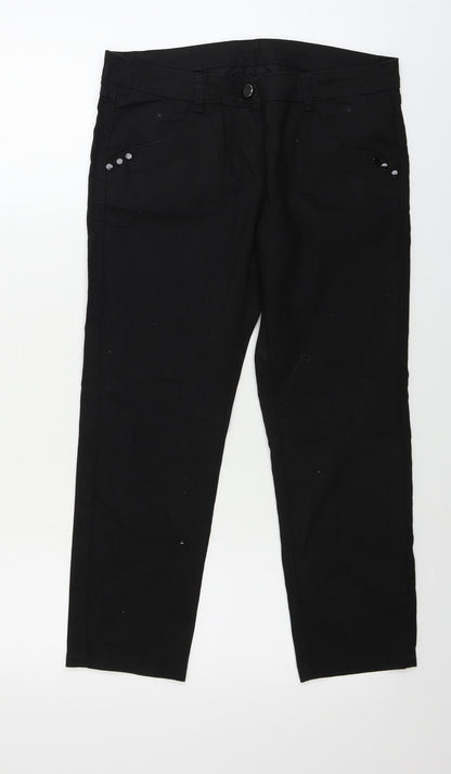 Womens UK Size 10 Preworn Regular Fit Skinny Black Jeans