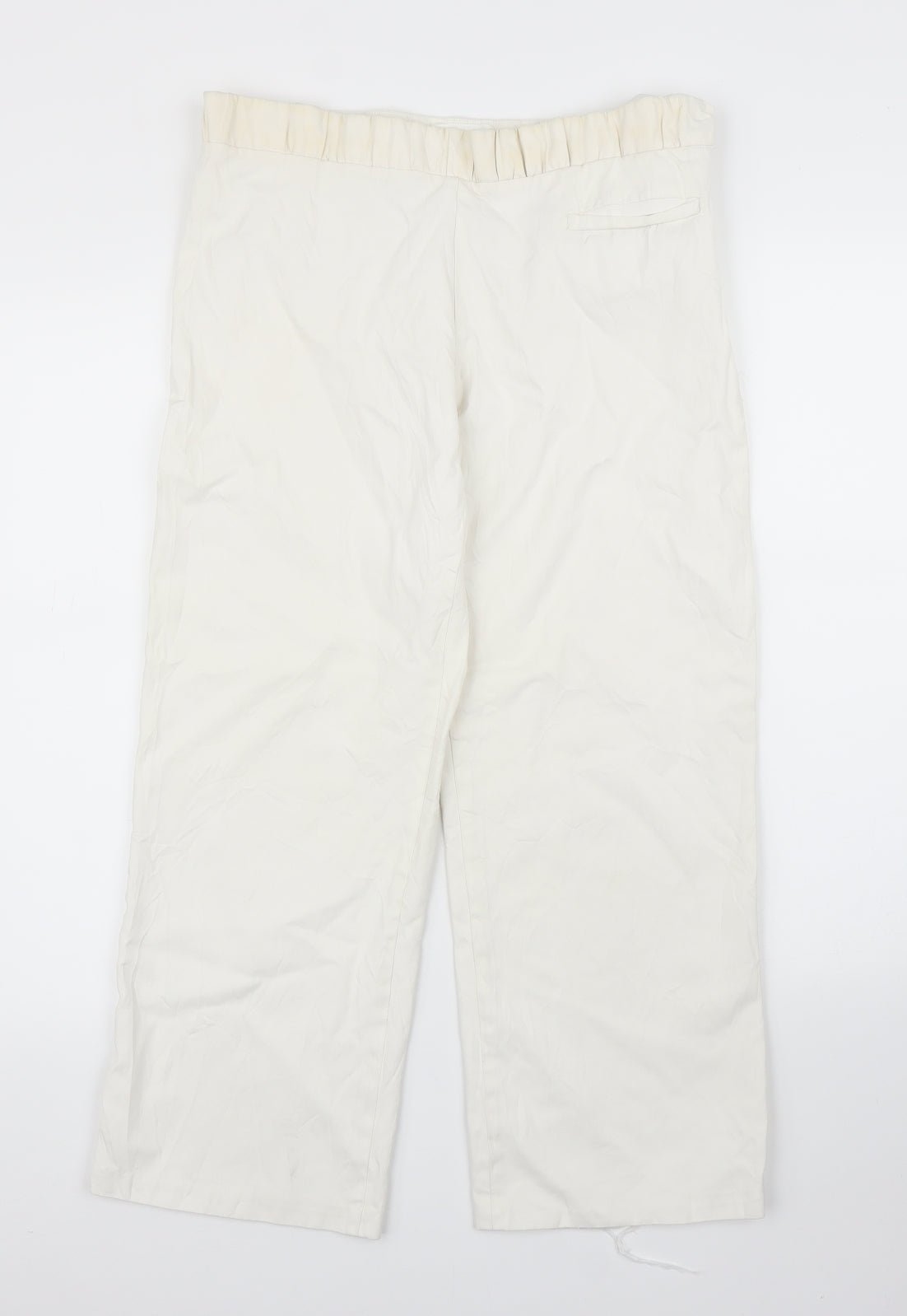 Womens UK Size M Preworn Regular Fit Capri White Trousers