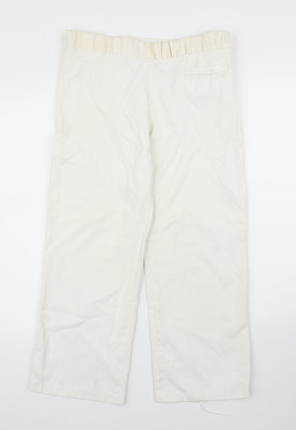 Womens UK Size M Preworn Regular Fit Capri White Trousers