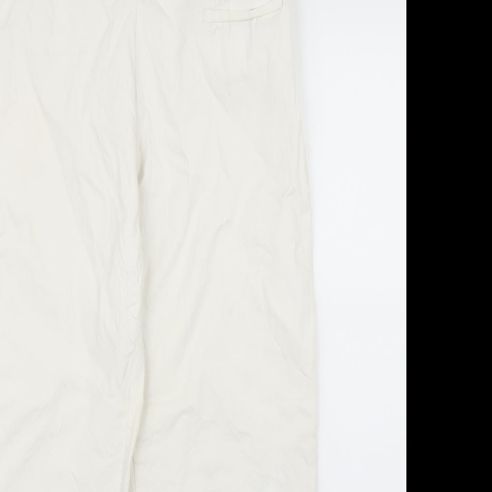 Womens UK Size M Preworn Regular Fit Capri White Trousers