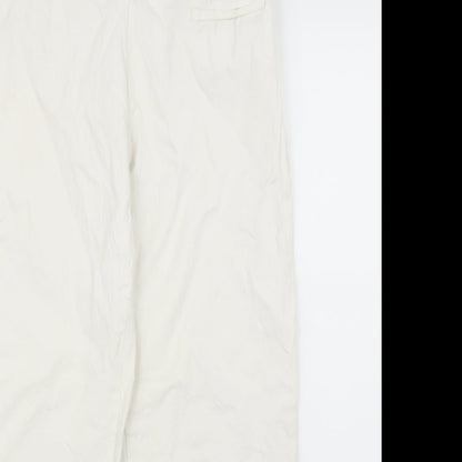Womens UK Size M Preworn Regular Fit Capri White Trousers