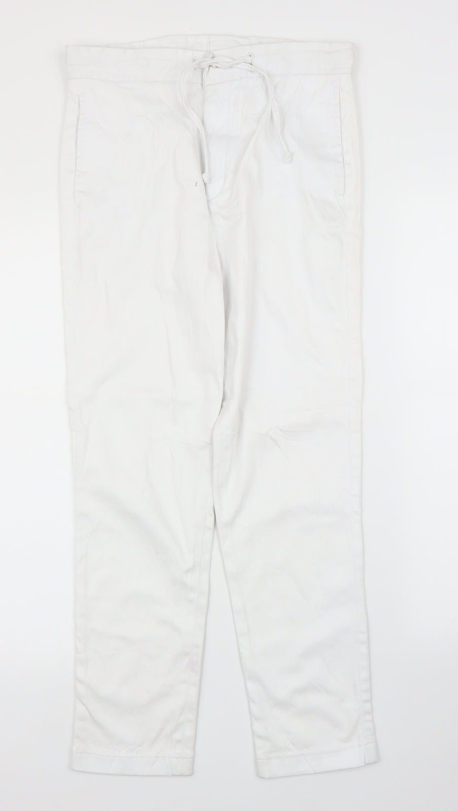 Womens UK Size S Preworn Regular Fit Chino White Trousers
