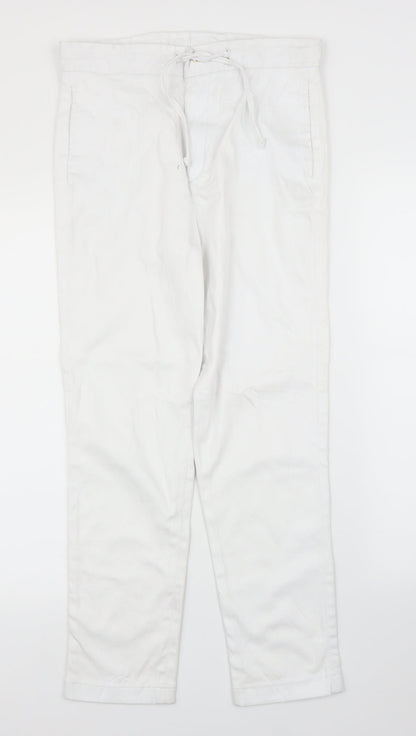 Womens UK Size S Preworn Regular Fit Chino White Trousers