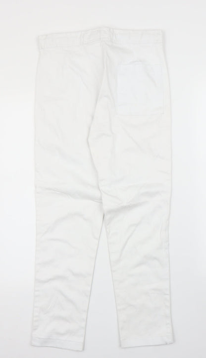 Womens UK Size S Preworn Regular Fit Chino White Trousers