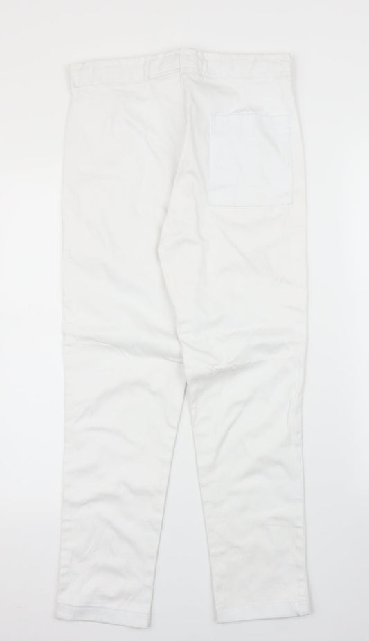 Womens UK Size S Preworn Regular Fit Chino White Trousers