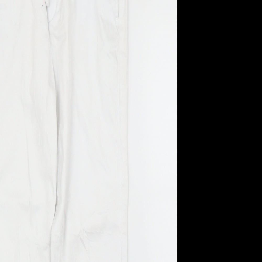 Womens UK Size S Preworn Regular Fit Chino White Trousers