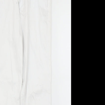 Womens UK Size S Preworn Regular Fit Chino White Trousers