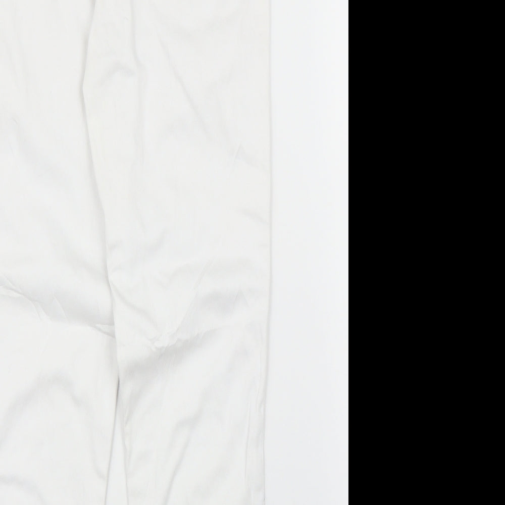 Womens UK Size S Preworn Regular Fit Chino White Trousers