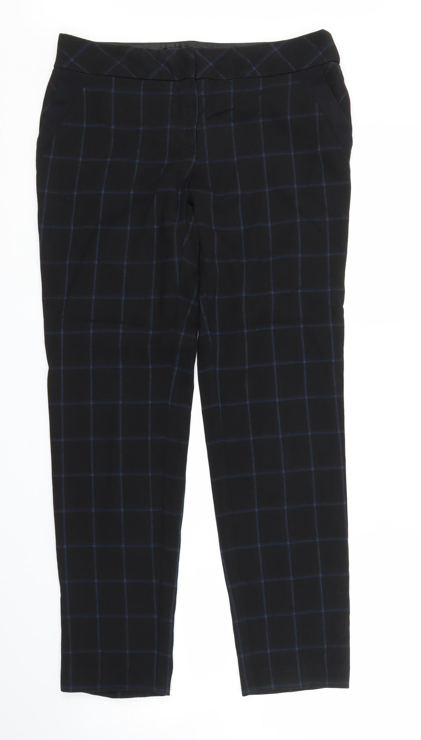 Womens UK Size 10 NEXT Regular Fit Carrot Black Trousers
