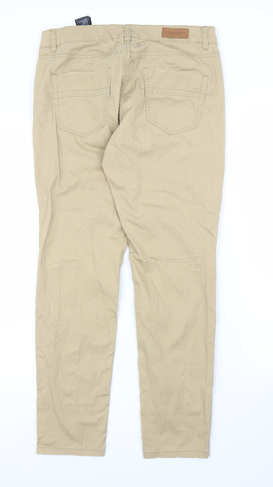 Womens UK Size 12 H&M Regular Fit Capri Beige Trousers